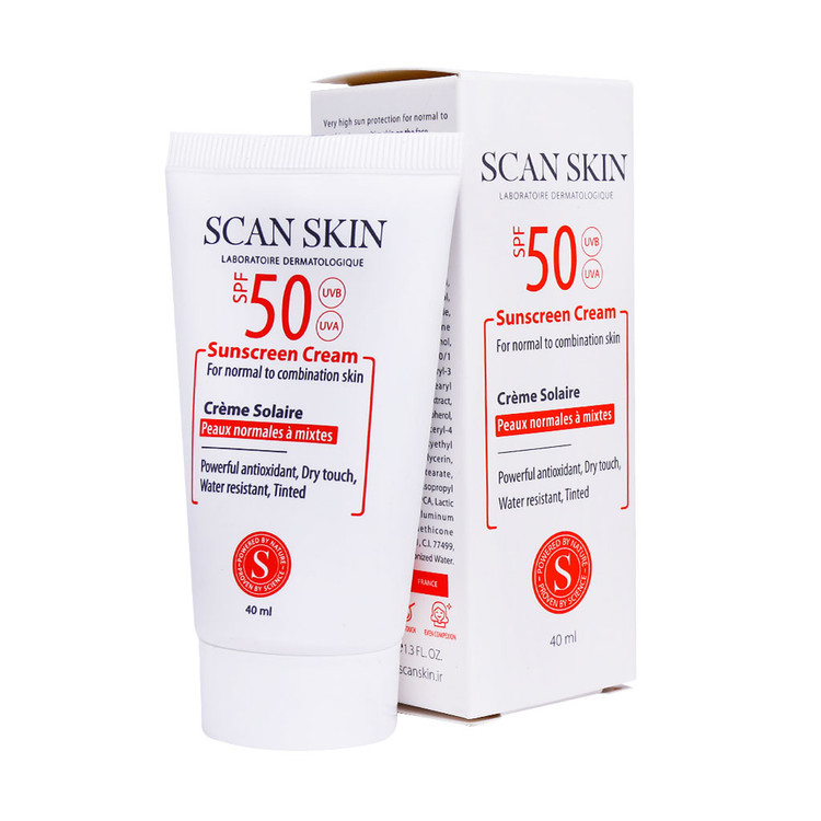 کرم ضد آفتاب SPF50 پوست نرمال تا مختلط اسکن اسکین 40 میلی لیتر