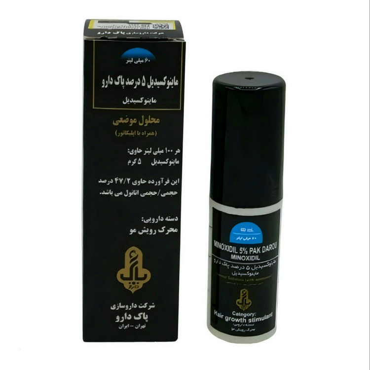 لوسیون محرک رشد مو پاک دارو مدل ماینوکسیدیل 5 درصد حجم 60 میلی لیتر