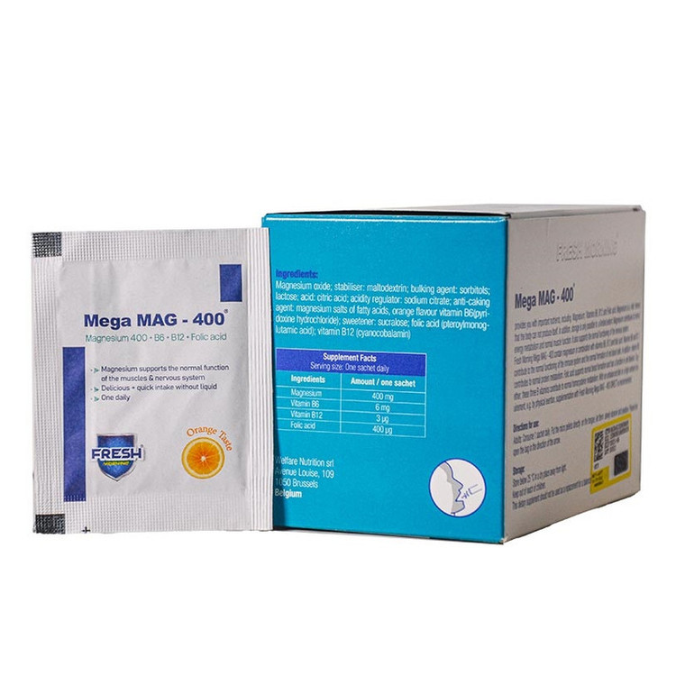 ساشه منیزیم مگا مگ - 400 فرش مورنینگ بسته 30 عددی