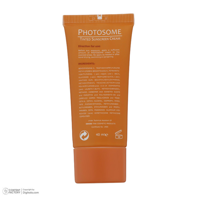 کرم ضد آفتاب رنگی فیس دوکس SPF 30 مدل photosome 02 ، ضد آب، مناسب پوست های خشک انقضا 1405/09/11